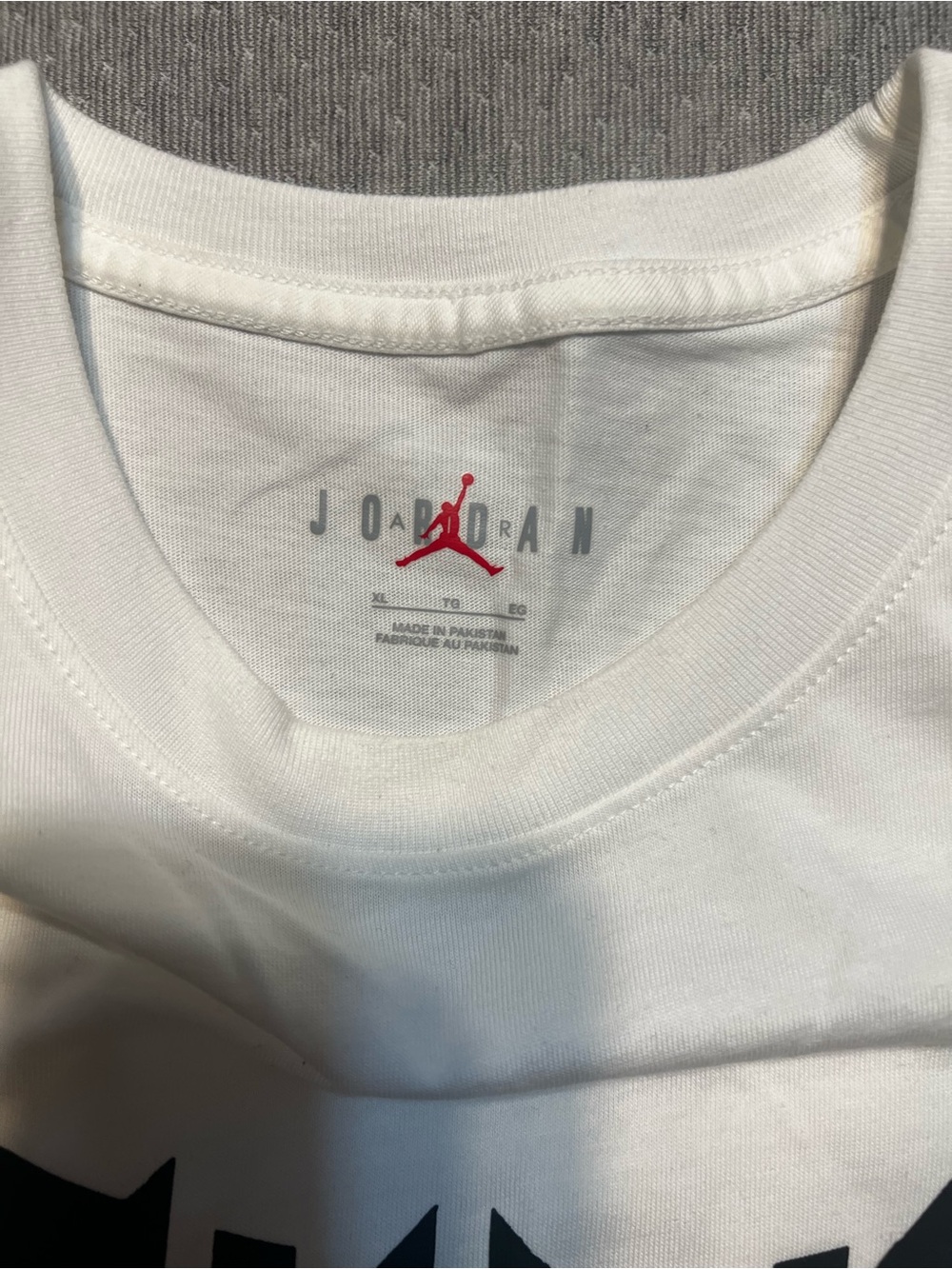 Jordan White Tee with Black Jumpman and Gray Graphic - Picture 2 of 3
